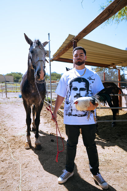 White “MenchoByBilletal” Tee